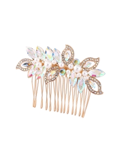 Rhinestone Hair Comb HM320001 GOLD AB